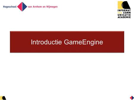 Introductie GameEngine. Inhoud  De Game Package  Speelveld aanmaken  GameObjecten met plaatjes neerzetten  De Game-loop  Besturing door de speler.