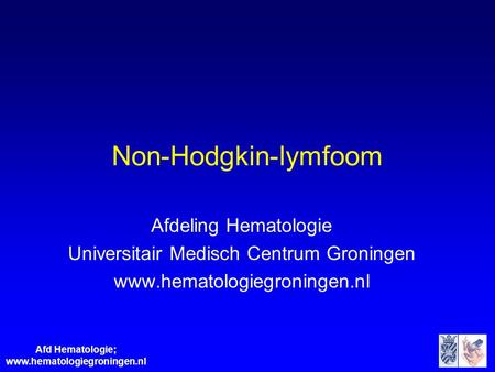 Non-Hodgkin-lymfoom Afdeling Hematologie