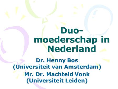 Duo-moederschap in Nederland