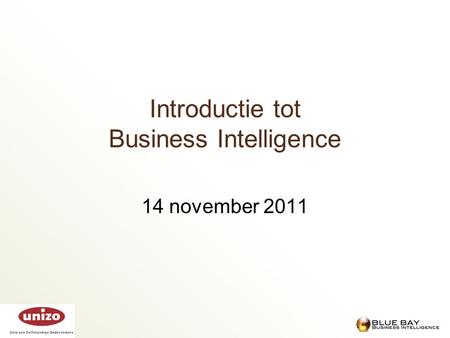 Introductie tot Business Intelligence