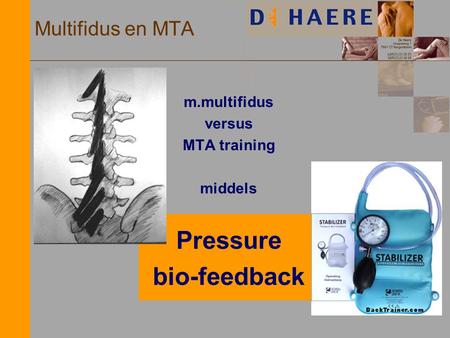 m.multifidus versus MTA training middels Pressure bio-feedback