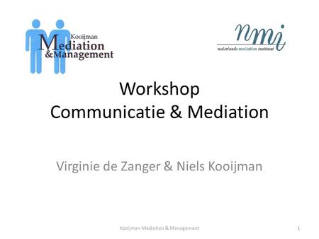 Workshop Communicatie & Mediation