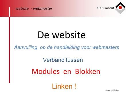 De website Modules en Blokken Linken ! Verband tussen