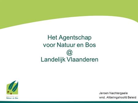 Het Agentschap voor Natuur en Landelijk Vlaanderen