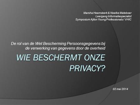 Wie beschermt onze privacy?