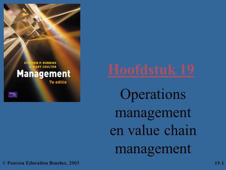 Hoofdstuk 19 Operations management en value chain
