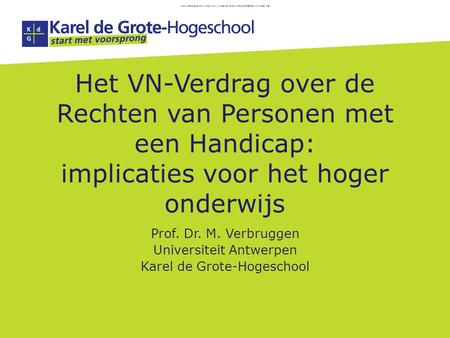 Universiteit Antwerpen Karel de Grote-Hogeschool