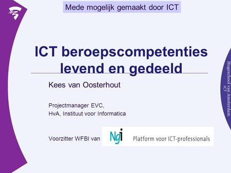 ICT beroepscompetenties levend en gedeeld