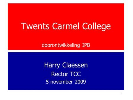Twents Carmel College doorontwikkeling IPB