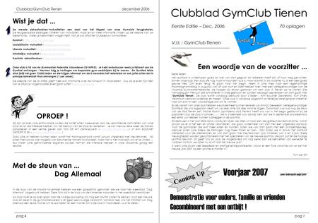 Clubblad GymClub Tienen