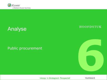 Analyse HOOFDSTUK 6 Public procurement Hoofdstuk 6.