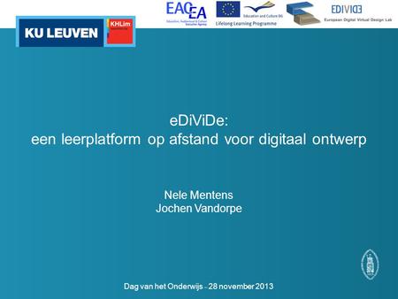 eDiViDe: een leerplatform op afstand voor digitaal ontwerp
