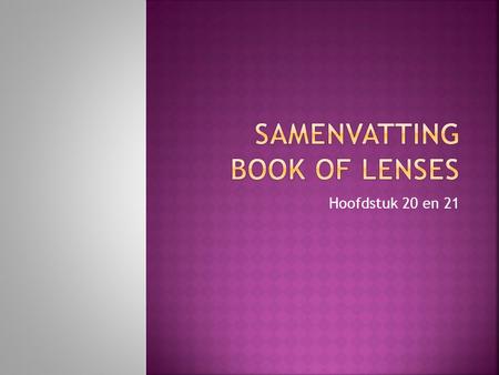 Samenvatting Book of lenses