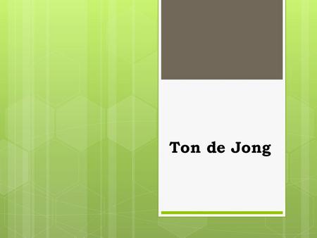 Ton de Jong.