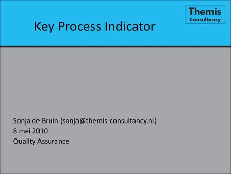 Key Process Indicator Sonja de Bruin