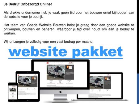 website pakket Je Bedrijf Onbezorgd Online!