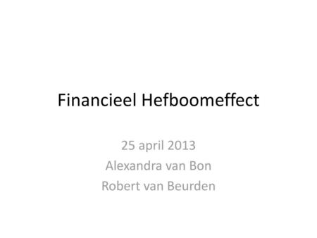Financieel Hefboomeffect