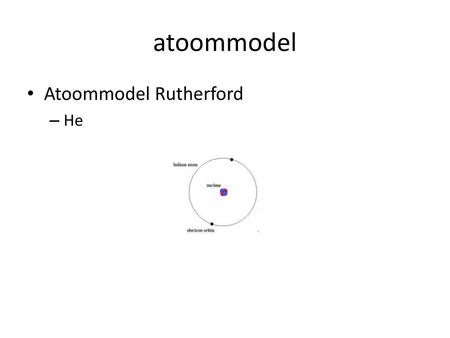 Atoommodel Atoommodel Rutherford He.