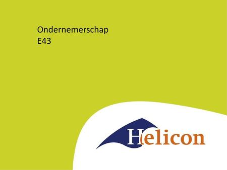 Ondernemerschap E43.