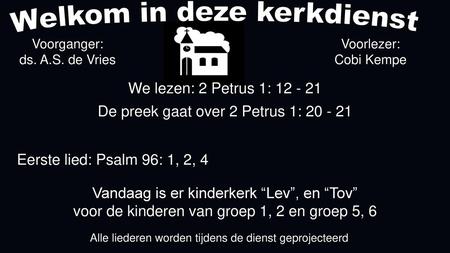 Welkom in deze kerkdienst