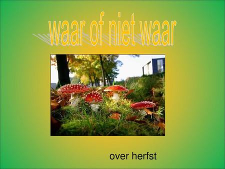 Waar of niet waar over herfst.