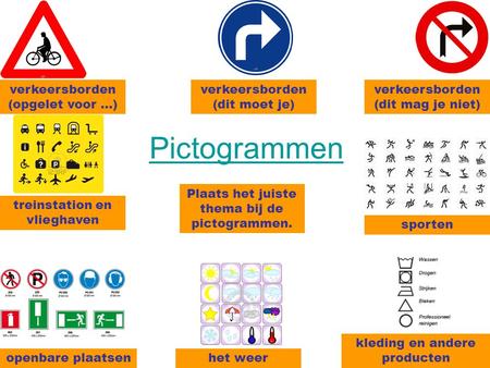 Pictogrammen verkeersborden (opgelet voor …)