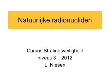 Natuurlijke radionucliden
