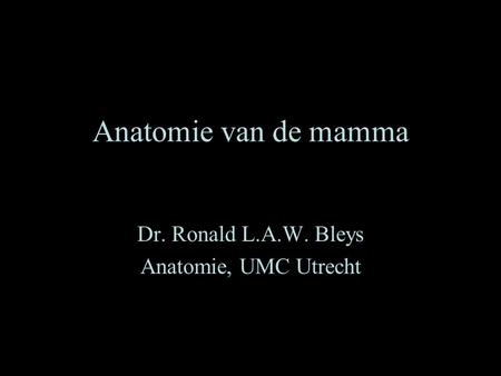 Dr. Ronald L.A.W. Bleys Anatomie, UMC Utrecht