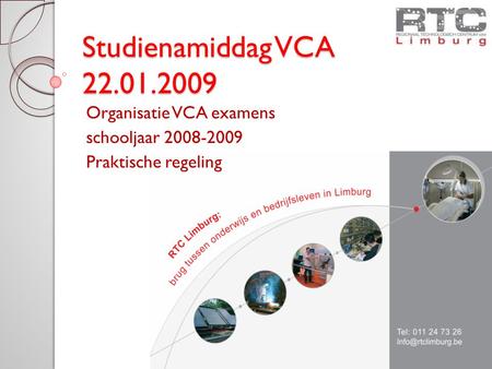 Studienamiddag VCA Organisatie VCA examens