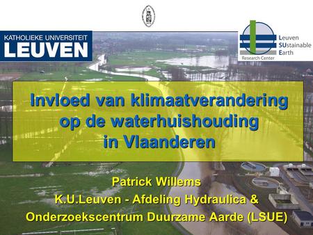 Invloed van klimaatverandering op de waterhuishouding in Vlaanderen