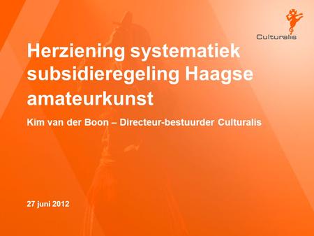 Herziening systematiek subsidieregeling Haagse amateurkunst