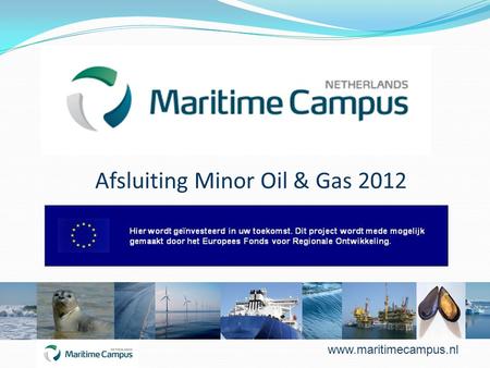Afsluiting Minor Oil & Gas 2012 www.maritimecampus.nl.