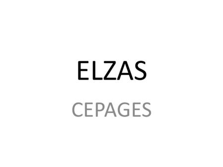 ELZAS CEPAGES.