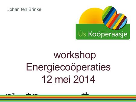 workshop Energiecoöperaties 12 mei 2014