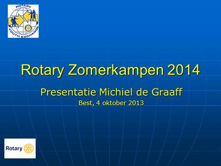 Presentatie Michiel de Graaff Best, 4 oktober 2013