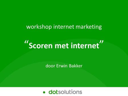 Workshop Zoekmachine optimalisatie workshop internet marketing