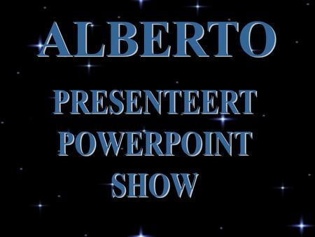 ALBERTO PRESENTEERT POWERPOINT SHOW.
