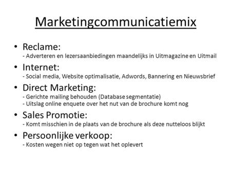 Marketingcommunicatiemix
