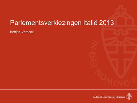 Parlementsverkiezingen Italië 2013 Bertjan Verbeek.