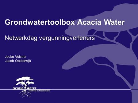 Grondwatertoolbox Acacia Water