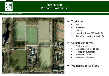 Presentatie Plannen Cartouche Toekomst Clubhuis en terras