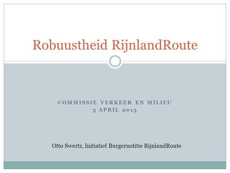 Robuustheid RijnlandRoute