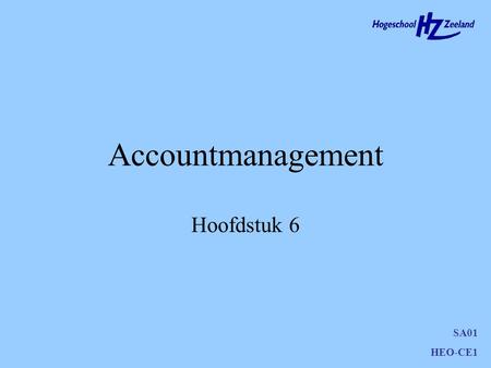 Accountmanagement Hoofdstuk 6.