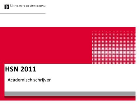 HSN 2011 Academisch schrijven.