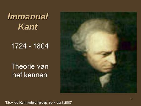 Immanuel Kant Theorie van het kennen