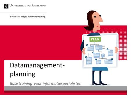 Datamanagement- planning Bibliotheek – Project RDM Ondersteuning Basistraining voor informatiespecialisten.