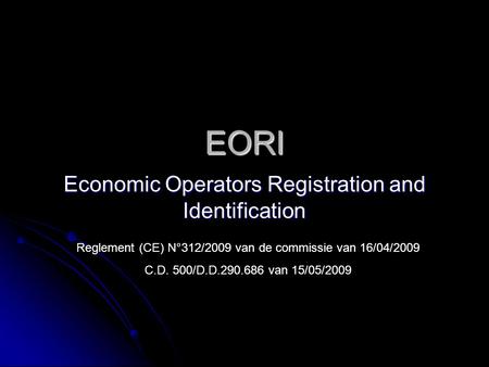 Economic Operators Registration and Identification