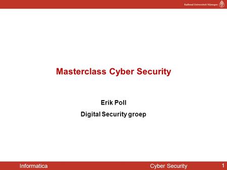Masterclass Cyber Security