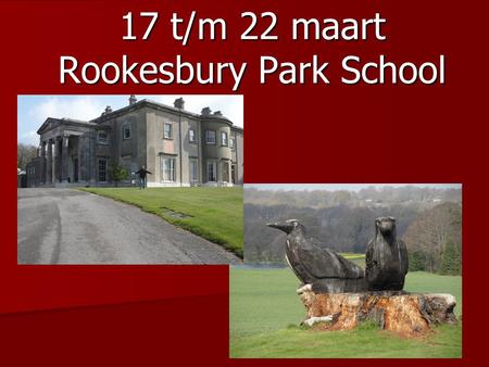 17 t/m 22 maart Rookesbury Park School. Programma ‘s ochtends English Lessons – Case Study.