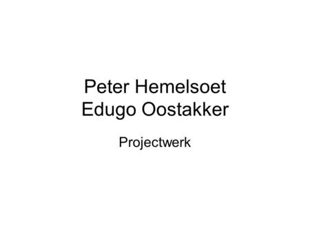 Peter Hemelsoet Edugo Oostakker